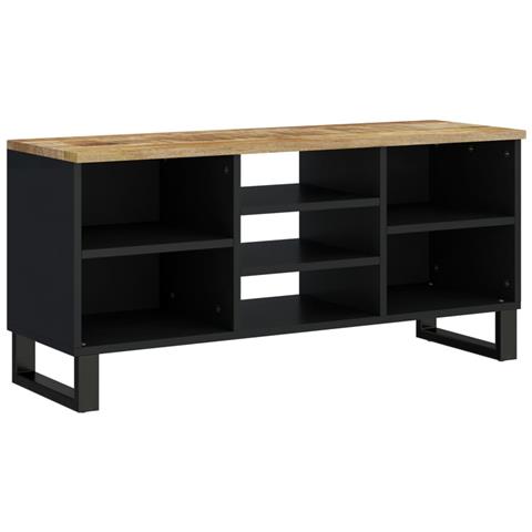 Mobile Tv 100x33x46cm Legno Massello Mango E Legno Multistrato - Foto 1