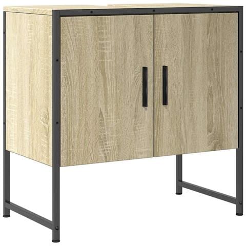 Mobile Lavabo Bagno Rovere Sonoma 60x33x60 Cm Legno Multistrato - Foto 1