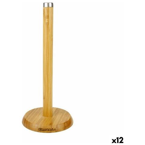 Portarotolo Di Carta Da Cucina Quttin Marrone Bambù Argentato 16 X 16 X 33,5 Cm (12 Unità) - Foto 1