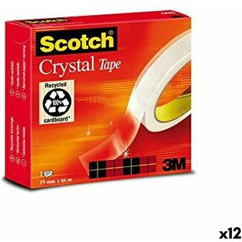 Nastro Adesivo Scotch Crystal Trasparente 19 Mm X 66 M (12 Unità) - Foto 1
