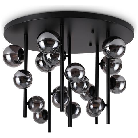 Plafoniera Moderna Perlage Metallo Nero 18 Luci G9 15w 3000k - Foto 1