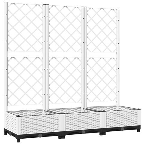 Fioriera da Giardino con Graticcio Bianco 120x40x121,5 cm PP - Foto 2