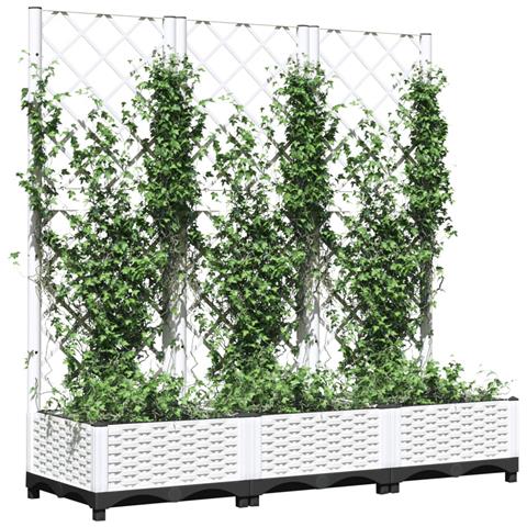 Fioriera da Giardino con Graticcio Bianco 120x40x121,5 cm PP - Foto 3