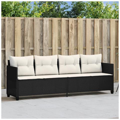 Lettino Prendisole Con Cuscini Neroin Polyrattan - Foto 1