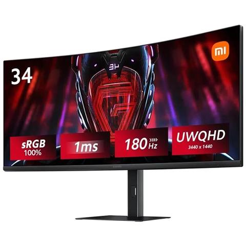 Monitor 34" Curvo Gaming G34WQi WQHD 3440 x 1440 Pixel Tempo di Risposta 1 ms Frequenza di Aggiornamento 180 (Hz) - Foto 1