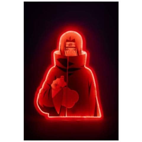 Lampada A Neon Da Muro Itachi Uchiha 40 Cm, Nero / Rosso - Foto 2