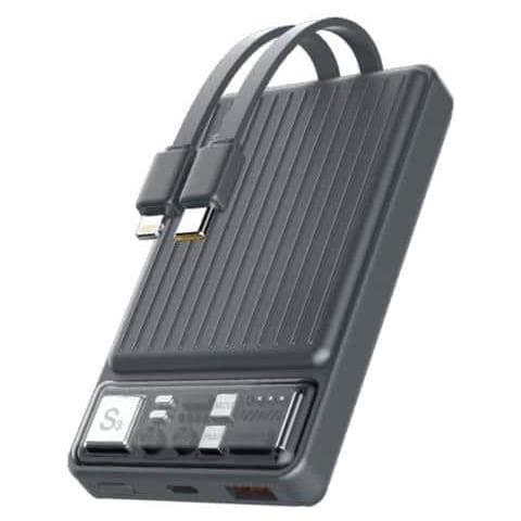 Power Bank 10.000 mAh con due cavi 22,5W Carica rapida Nero - Foto 1