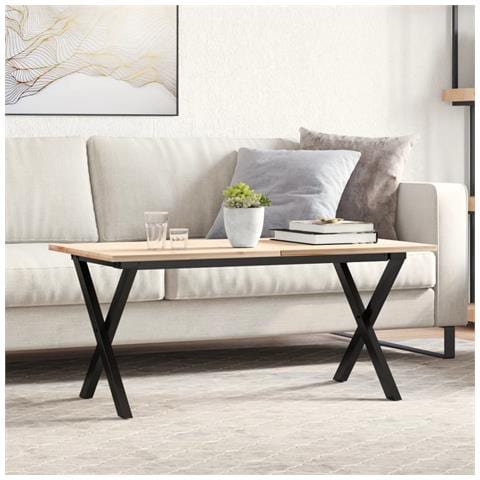 Telaio Gambe A X Per Tavolino Da Salotto 90x30x43 Cm In Acciaio - Foto 1