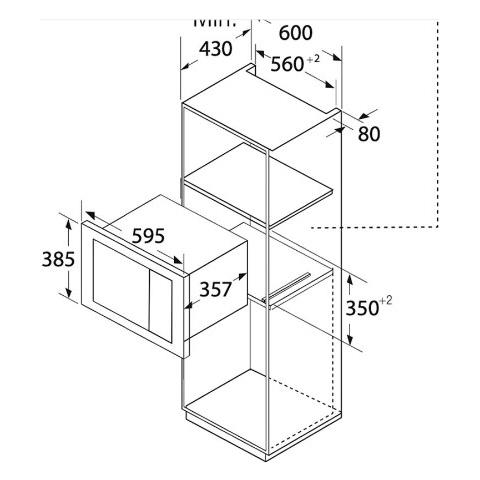 Forno Microonde da Incasso MIG-2325 Grill con Capacità 23 Litri Potenza 900 Watt Colore Acciaio Inox - Foto 3