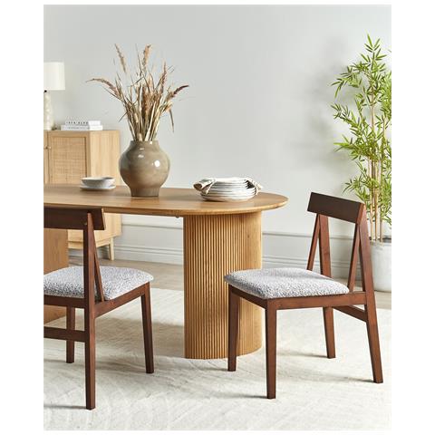 Set Di 2 Sedie Da Pranzo Isle Legno Di Caucciù Grigio - Foto 1