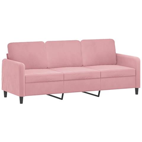 Divano A 3 Posti Rosa 180 Cm In Velluto - Foto 2