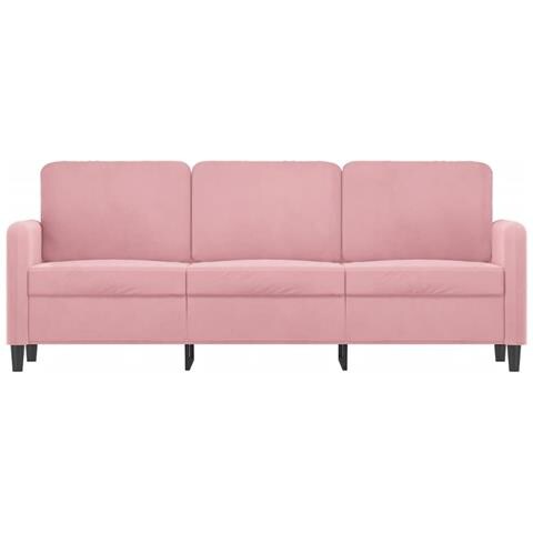 Divano A 3 Posti Rosa 180 Cm In Velluto - Foto 3