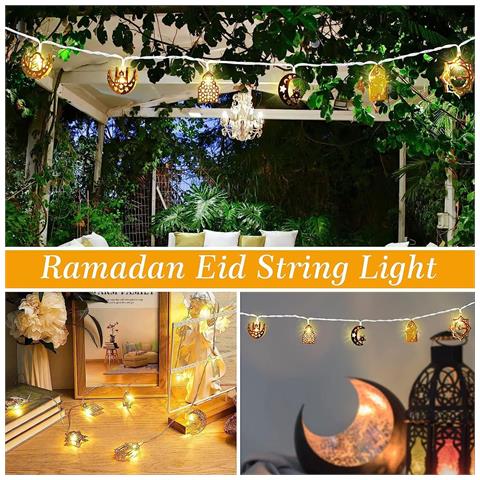 Catena Di Luci Led Decorativa Per Ramadan - Illuminazione Festiva Eid Mubarak 1,5m - Foto 4