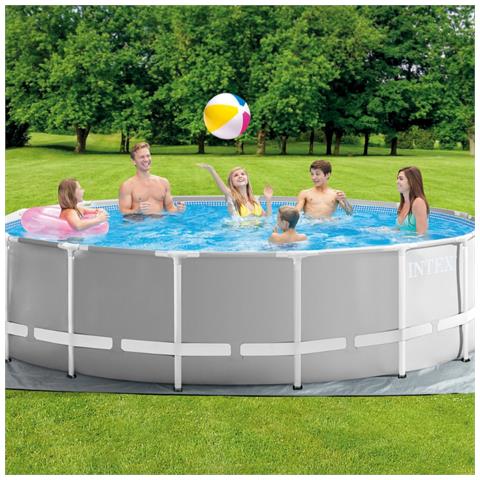 Piscina Fuori Terra - In Giro - 457x457x122 Cm - Grigio - Include Accessori Coordinati Cb46 - Foto 2