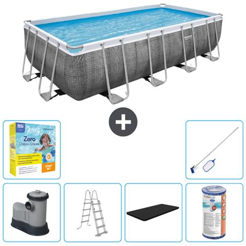 Piscina Fuori Terra - Rettangolo - 549x274x122 Cm - Grigio - Include Accessori Coordinati Cb36 - Foto 1