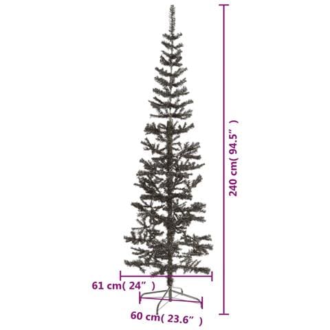 Albero Di Natale Sottile Nero 240 Cm - Foto 7