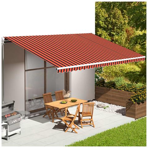Tessuto Ricambio Per Tenda Da Sole Arancione E Marrone 6x3,5 M - Foto 6