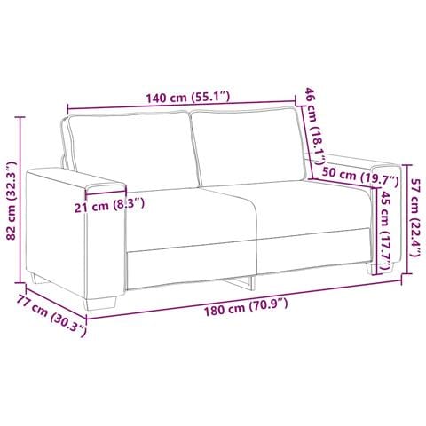 Divano a 2 Posti 140 cm in Lino - Foto 9