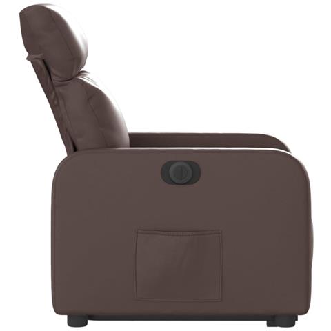 Poltrona Alzapersona Reclinabile Marrone in Similpelle - Foto 9