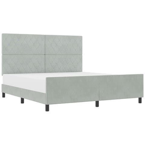 Lettino Grigio Chiaro 180x200 cm in Velluto - Foto 1