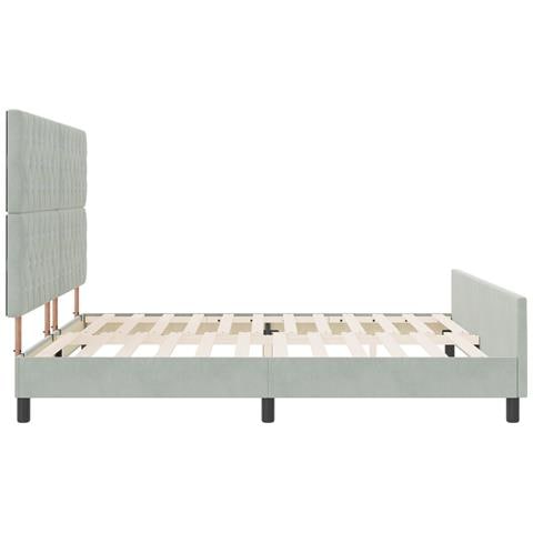 Lettino Grigio Chiaro 180x200 cm in Velluto - Foto 9