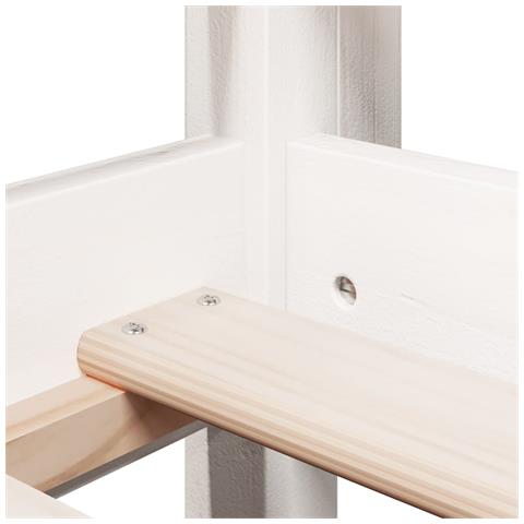 Letto a Soppalco con Tetto Bianco 90x200 cm in Legno di Pino - Foto 9