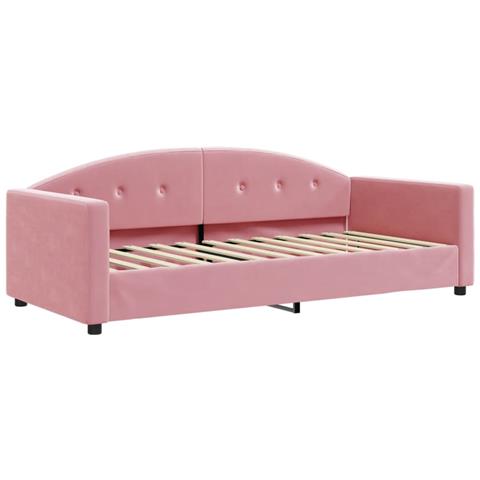 Letto da Giorno Rosa 90x200 cm in Velluto - Foto 1