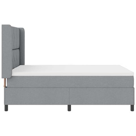 Rete a doghe con materasso e luce LED grigio chiaro 160x200 cm in tessuto - Foto 9