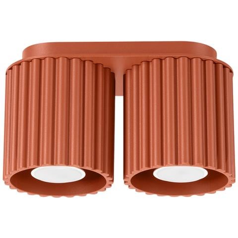 Lampada Da Soffitto Aura 2 Rosso Ocra Gu10 Sl. 1800 - Minimalist Lampada A Soffitto Ocra Rossa 12x21x10 Cm - Foto 1