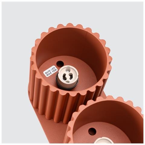 Lampada Da Soffitto Aura 2 Rosso Ocra Gu10 Sl. 1800 - Minimalist Lampada A Soffitto Ocra Rossa 12x21x10 Cm - Foto 8