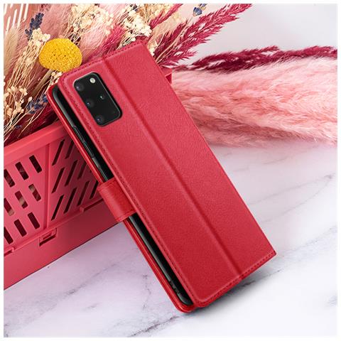 Custodia A Portafoglio Per Galaxy S20 Con Funzione Di Supporto E Linguetta Magnetica, Rosso - Foto 2