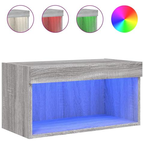 Mobile Porta TV con Luci LED Grigio Sonoma 60x30x30 cm - Foto 1