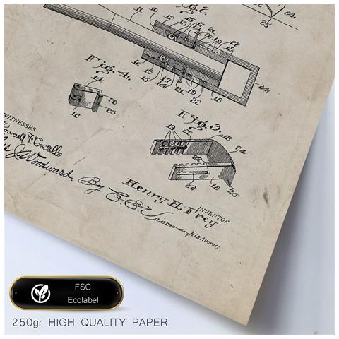 Set Di 6 Stampe Con Strumenti Di Costruzione 2 Poster Di Brevetti Con Immagini Di Brevetti Retrò Design Di Interni In Stile Vintage A3 & A4 Telaio In Legno Chiaro - Foto 2