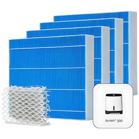 Armin® Pack 4x Cuscinetti Di Evaporazione E Silvertex® Per Armin 300ml Compatibile Con Umidificatori Senza Calcare Antimicrobico Lunga Durata - Foto 1