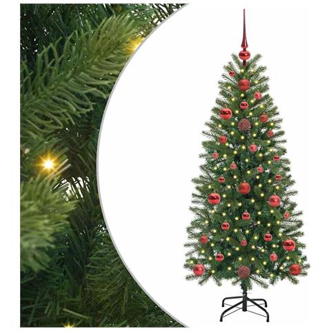 Albero di Natale artificiale con 150 LED Verde 120 cm PE e PVC - Foto 1