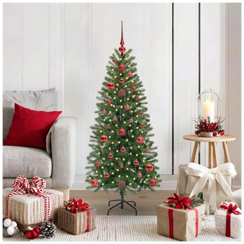 Albero di Natale artificiale con 150 LED Verde 120 cm PE e PVC - Foto 2