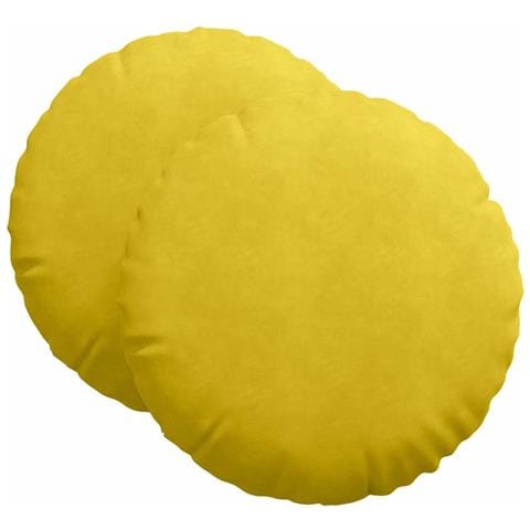 Cuscini per Seduta 2 pcs Giallo Ø 40 x 13 cm Velluto - Foto 1