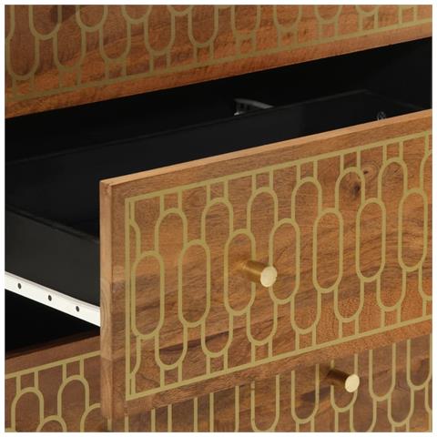 Credenze 3 pz 60x33x75 cm in Legno Massello di Mango - Foto 9
