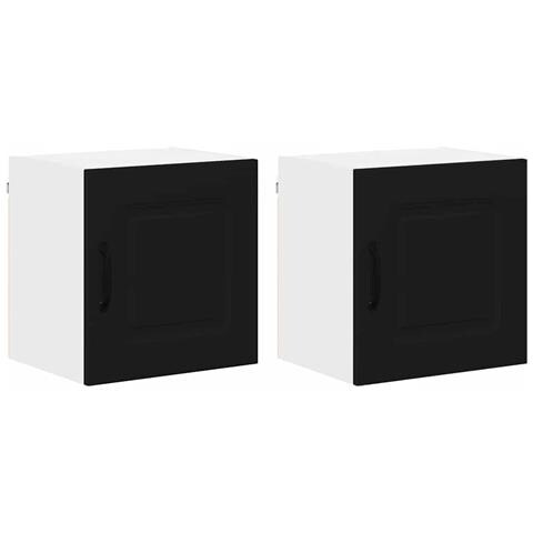 Pensile cucina 2 pcs Nero 40 x 31 x 40 cm Legno multistrato - Foto 1