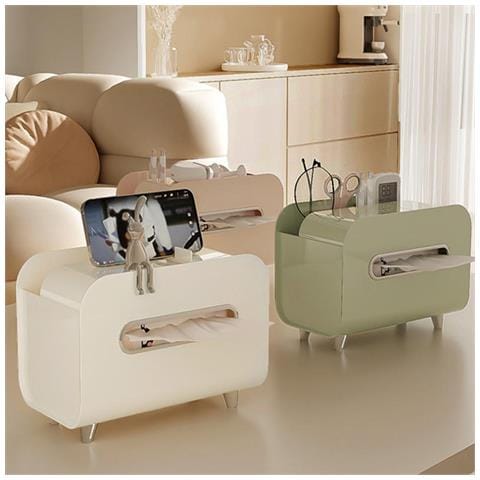 Porta Fazzoletti Multifunzionale Con Supporto Per Telefono E Contenitore - Elegante Dispenser In Abs Pink - Foto 2