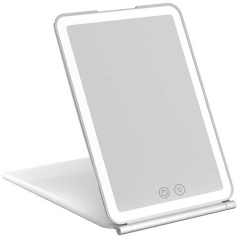 Specchio Per Trucco Pieghevole Led: Portatile, Ricaricabile, Regolabile Con Controllo Touch E 3 Modalità Di Luce White - Foto 1