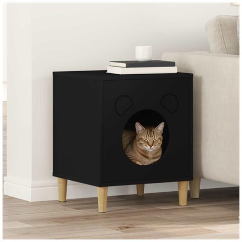 Casa per Gatti Nero 42,5 x 40 x 53 cm Legno multistrato - Foto 2