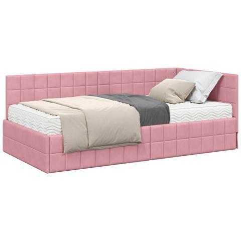 Struttura Letto Angolare con Materasso 2 pcs Grigio Velluto - Foto 1