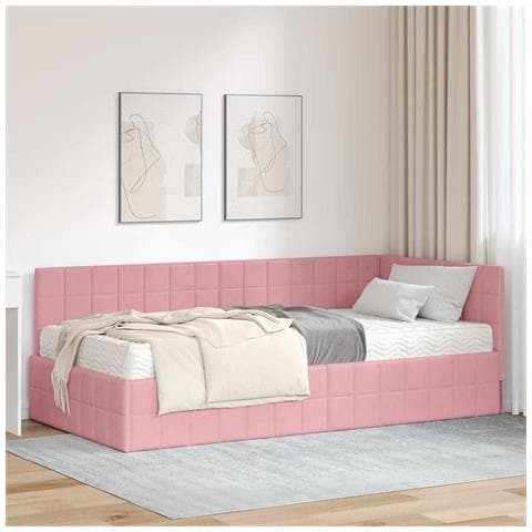 Struttura Letto Angolare con Materasso 2 pcs Grigio Velluto - Foto 2