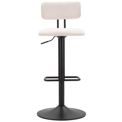 Set 2 Sgabelli Bar Light Bianchi Con Schienale, Struttura Nera Regolabili In Altezza - Foto 2