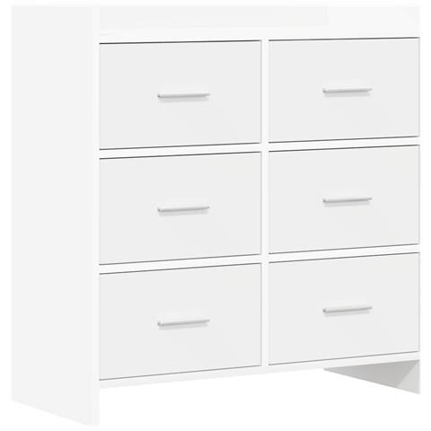 Credenza Bianco 75 x 33 x 80 cm Legno ingegnerizzato - Foto 1