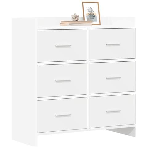 Credenza Bianco 75 x 33 x 80 cm Legno ingegnerizzato - Foto 2