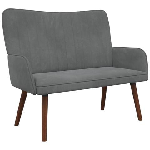 Sofa a Due Posti Grigio scuro 115 x 61 x 87 cm Velluto - Foto 1