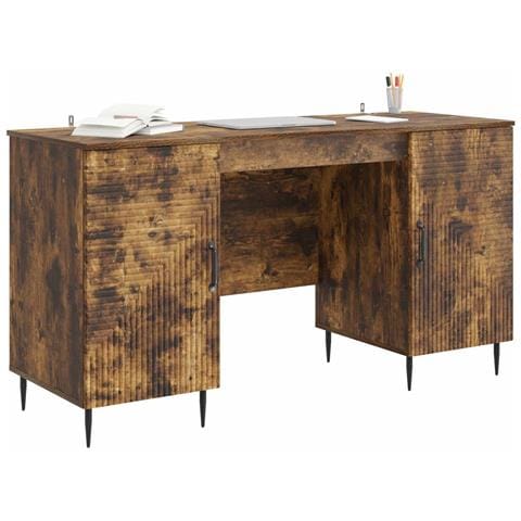 Scrivania Rovere Fumo 142,5 x 50 x 75 cm Legno ingegnerizzato - Foto 2