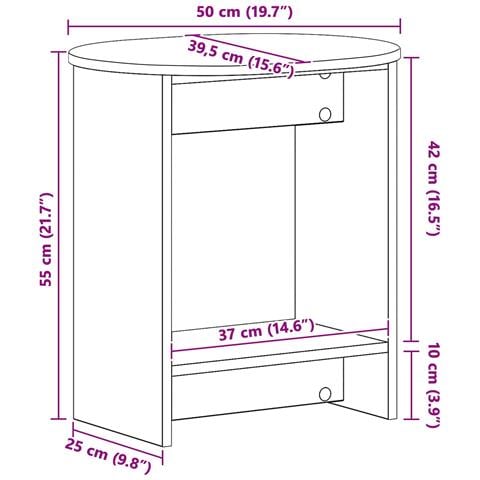Tavolo laterale Nero 50 x 39,5 x 55 cm Legno ingegnerizzato - Foto 9